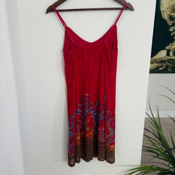 Y2K Frederick's of Hollywood Red Floral Print Dress Mini Size 10 - Picture 2 of 6